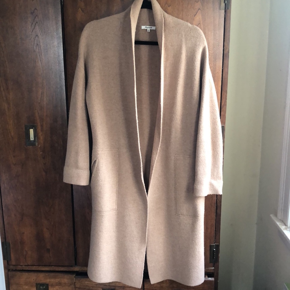 Madewell camel brown wool duster cardigan